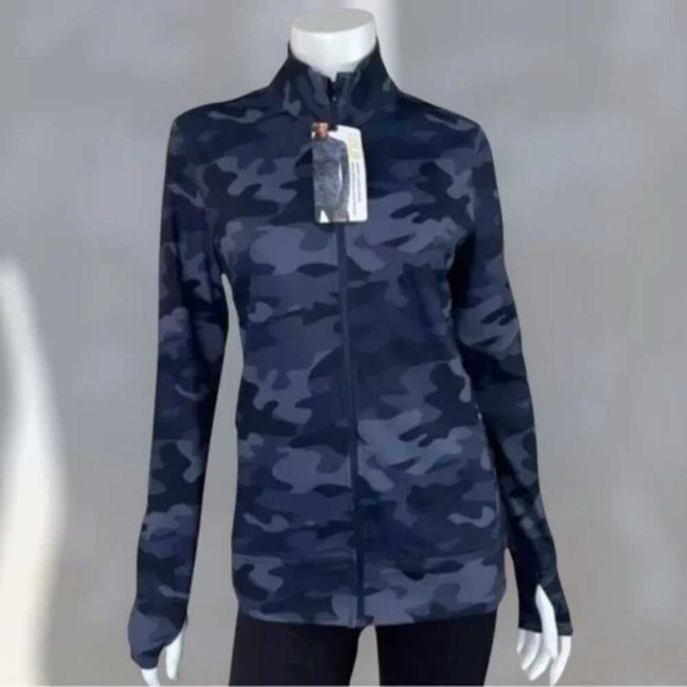 1. Lole Women's Camo Zip Up Active Sweater Jacket